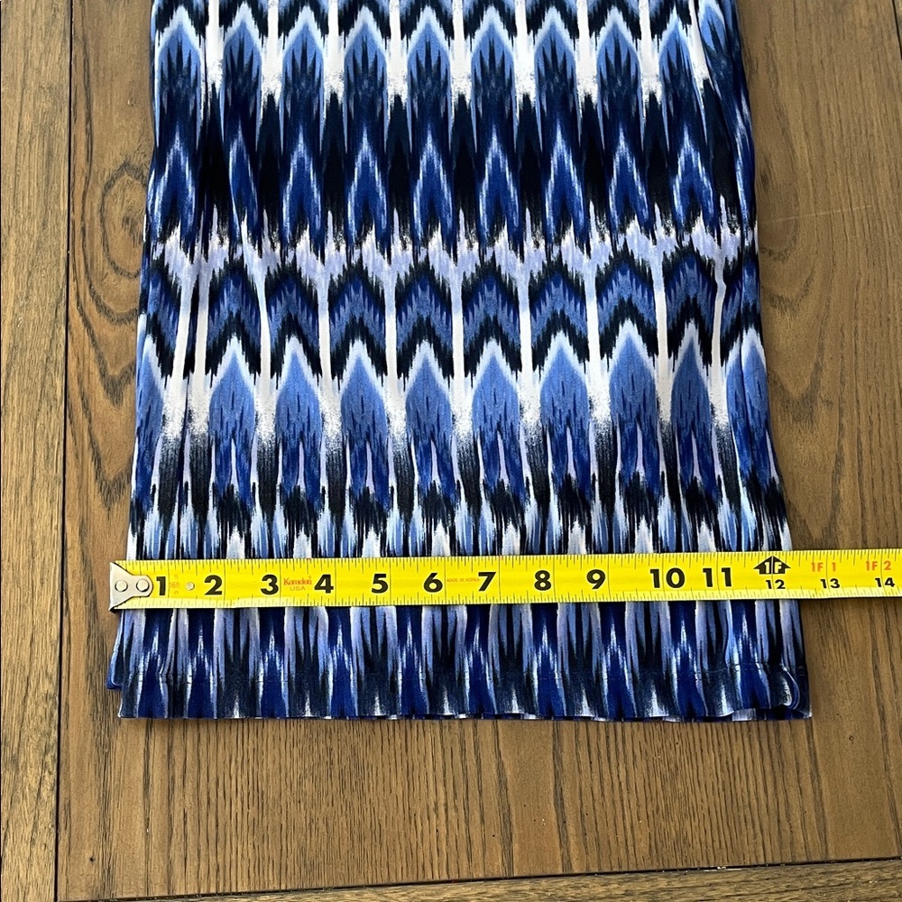 Chico's Blue and White Patterned Wide-Leg Pants - Picture 6 of 6